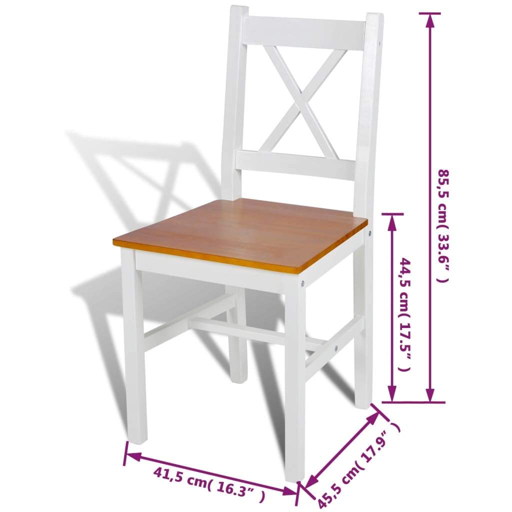 Eetkamerstoelen 4 st grenenhout wit is nu te koop bij PeponiXL, paradijselijk wonen!