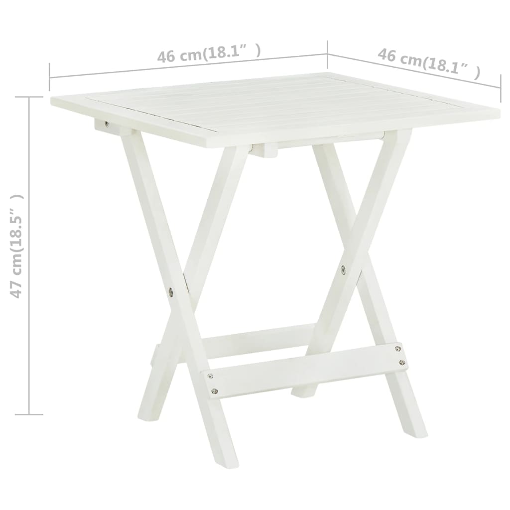 Bistrotafel 46x46x47 cm massief acaciahout wit is nu te koop bij PeponiXL, paradijselijk wonen!