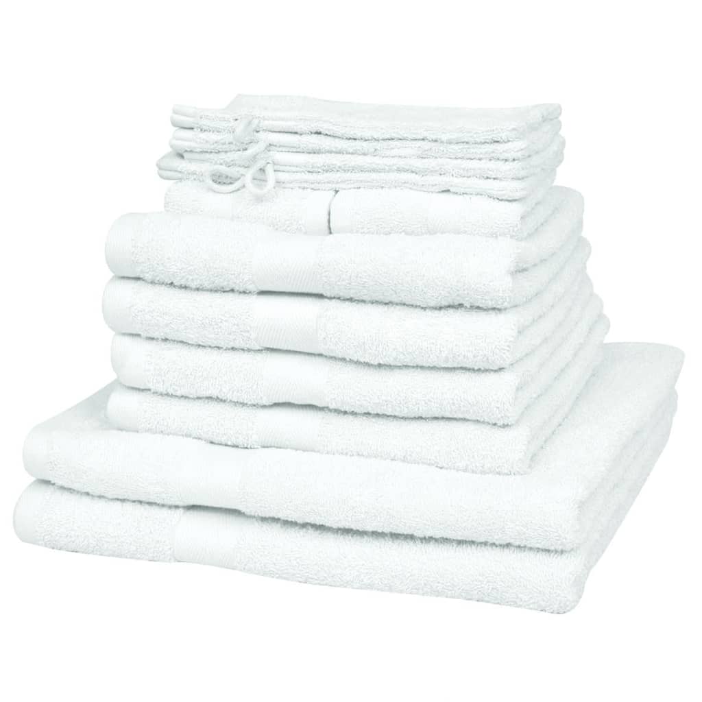 12-delige handdoekenset katoen 500 g/m² wit