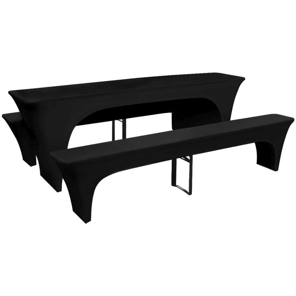 Hoezen voor biertafel en banken stretch zwart 3 stuks 225 x 70 x 80 cm is nu te koop bij PeponiXL, paradijselijk wonen!