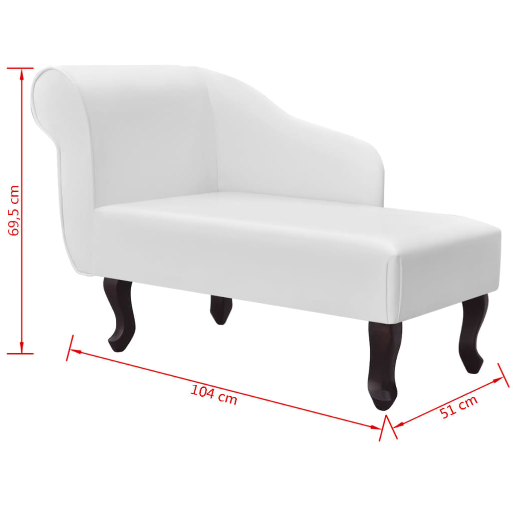 Chaise longue kunstleer wit is nu te koop bij PeponiXL, paradijselijk wonen!