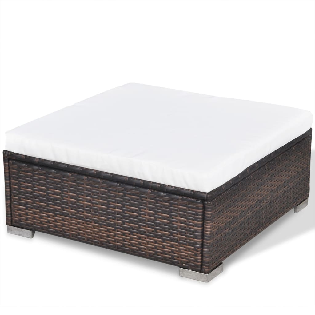 6-delige Loungeset met kussens poly rattan bruin is nu te koop bij PeponiXL, paradijselijk wonen!