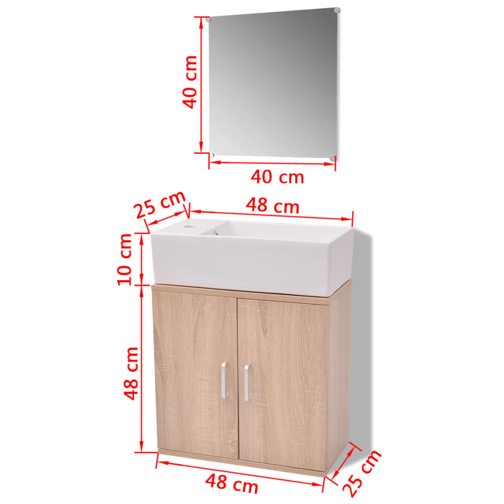 Badkamermeubelset met wasbak beige 3-dlg is nu te koop bij PeponiXL, paradijselijk wonen!