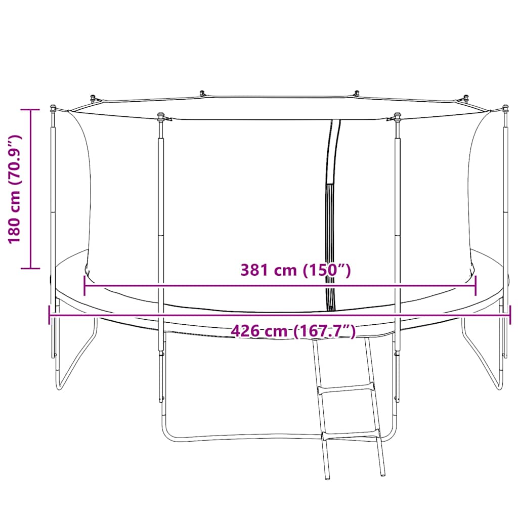 Veiligheidsnet voor 4,26 m ronde trampoline is nu te koop bij PeponiXL, paradijselijk wonen!