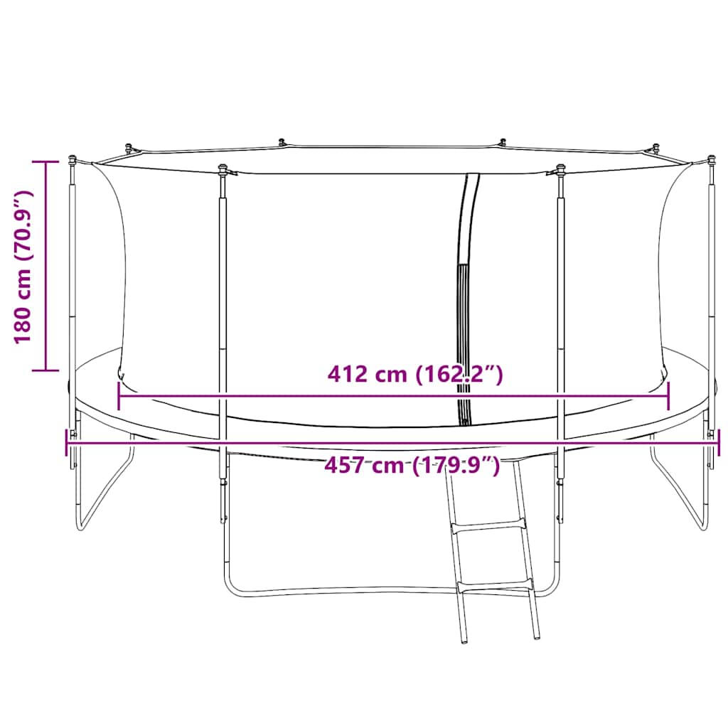 Veiligheidsnet voor 4,57 m ronde trampoline is nu te koop bij PeponiXL, paradijselijk wonen!