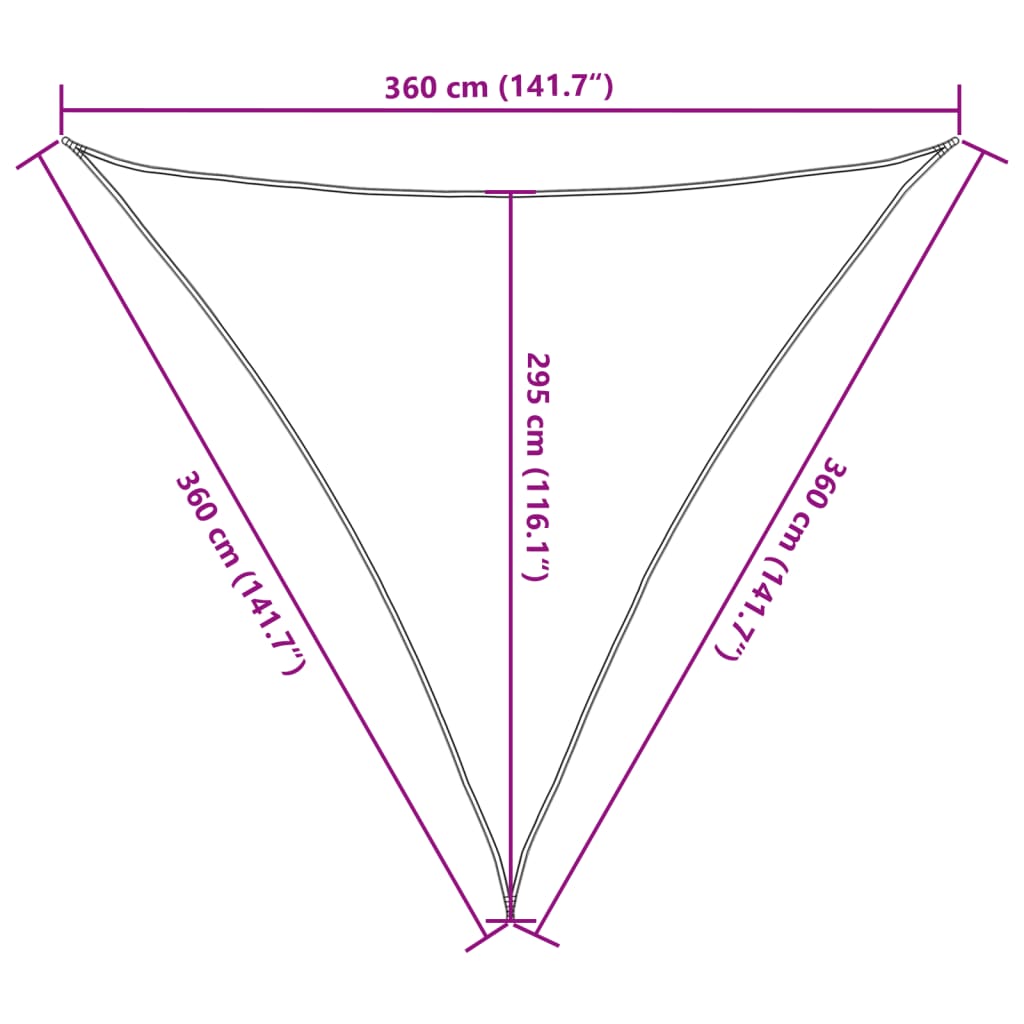 Zonnescherm HDPE driehoekig 3,6x3,6x3,6 m beige is nu te koop bij PeponiXL, paradijselijk wonen!