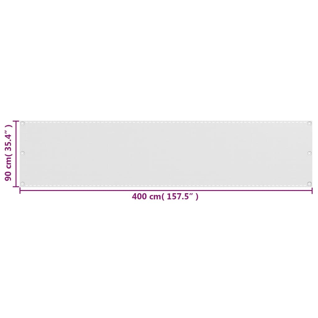Balkonscherm HDPE 90x400 cm wit is nu te koop bij PeponiXL, paradijselijk wonen!