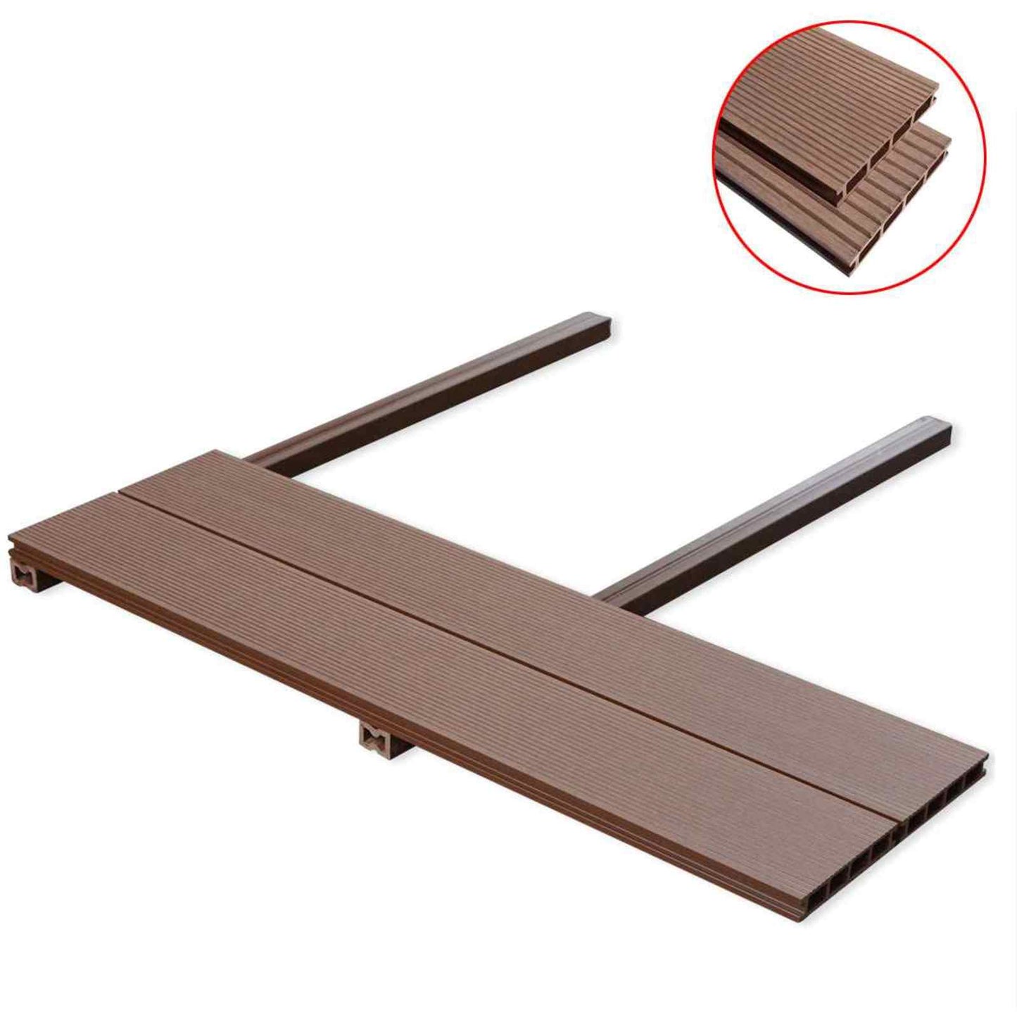 Terrasplank 6 pcs Bruin WPC is nu te koop bij PeponiXL, paradijselijk wonen!