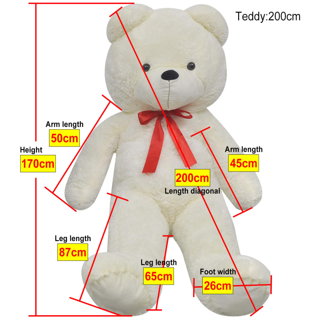 Teddybeer 170 cm pluche wit is nu te koop bij PeponiXL, paradijselijk wonen!