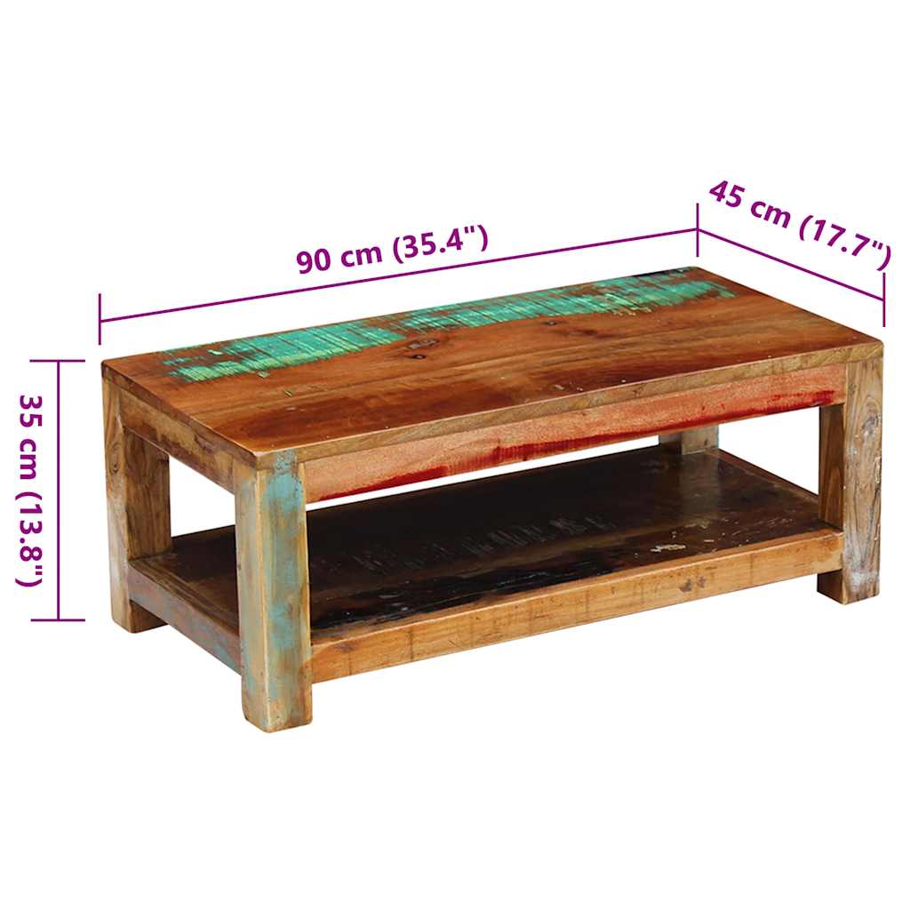 Salontafel 90x45x35 cm massief gerecycled hout is nu te koop bij PeponiXL, paradijselijk wonen!