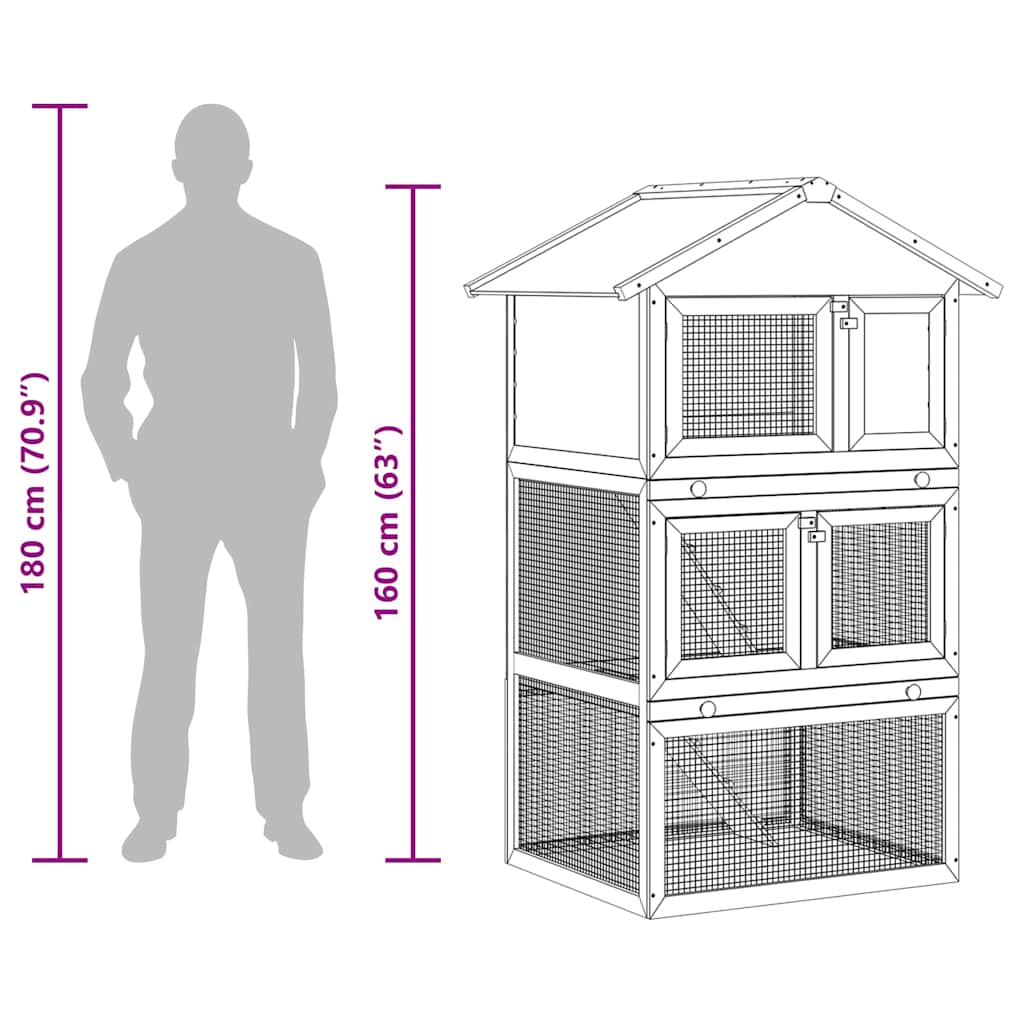 Buitenkonijnenhok Houten Kooi 3 Lagen is nu te koop bij PeponiXL, paradijselijk wonen!