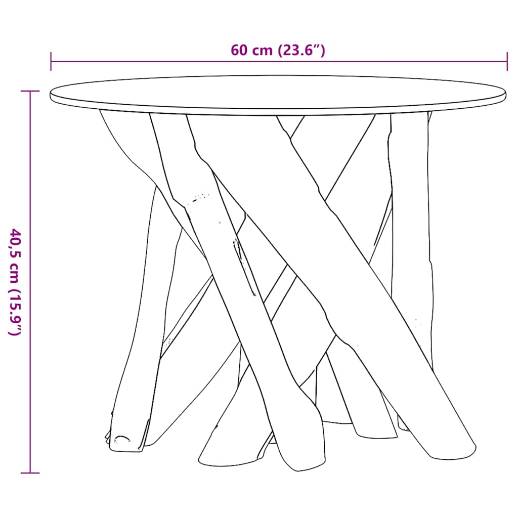Salontafel 60 cm massief teak drijfhout is nu te koop bij PeponiXL, paradijselijk wonen!