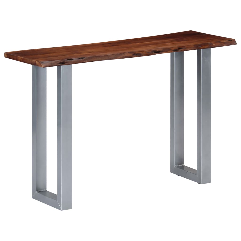 Wandtafel 115x35x76 cm massief acaciahout en ijzer is nu te koop bij PeponiXL, paradijselijk wonen!