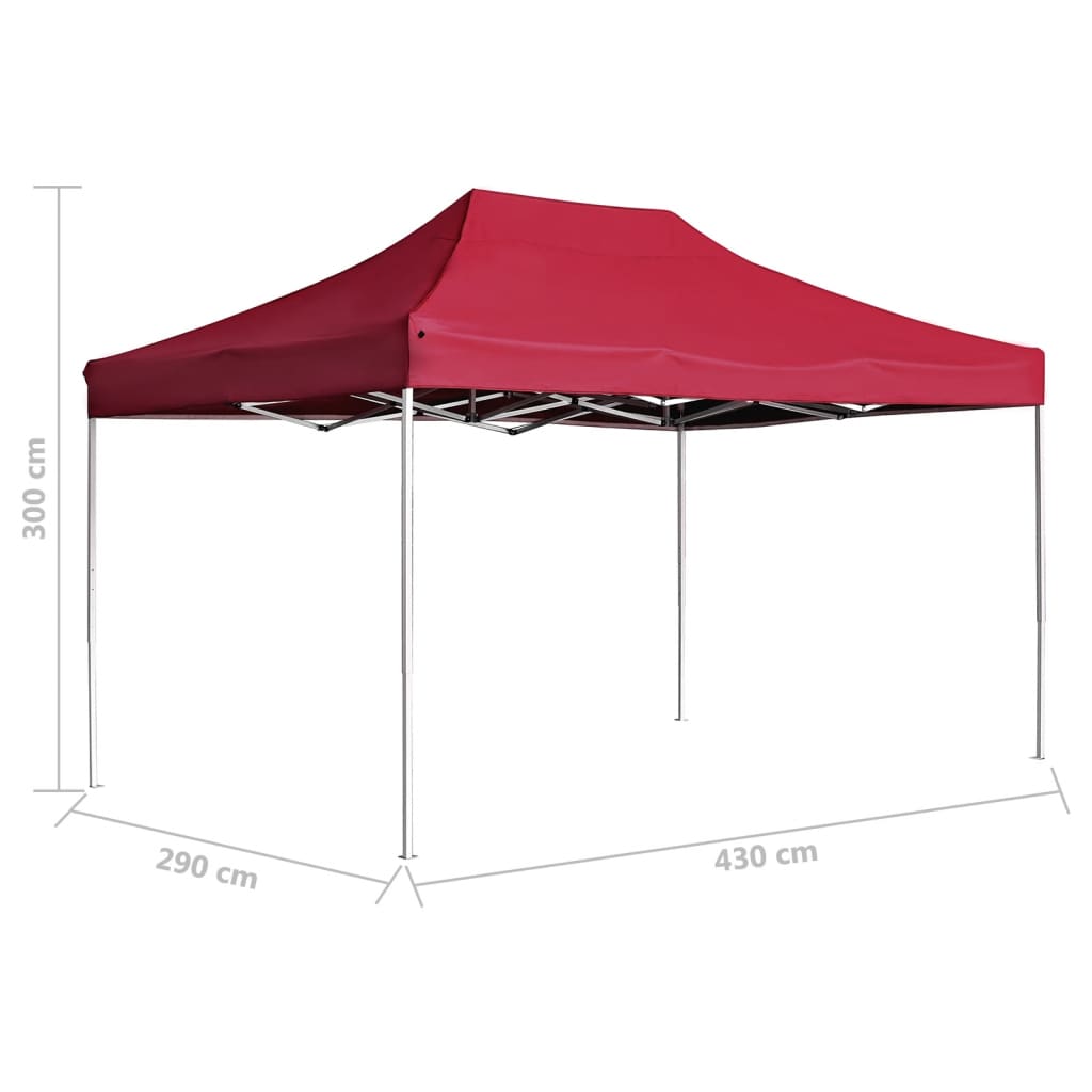 Partytent professioneel inklapbaar 4,5x3 m aluminium wijnrood is nu te koop bij PeponiXL, paradijselijk wonen!