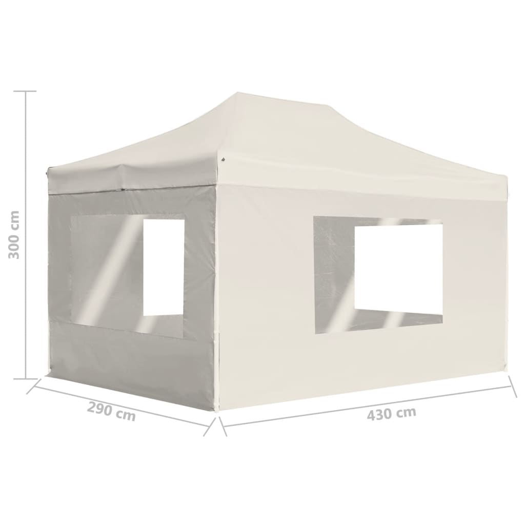 Partytent inklapbaar met wanden 4,5x3 m aluminium crème is nu te koop bij PeponiXL, paradijselijk wonen!