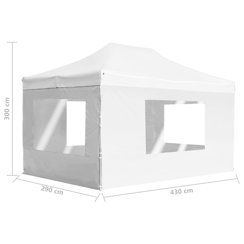 Partytent inklapbaar met wanden 4,5x3 m aluminium wit is nu te koop bij PeponiXL, paradijselijk wonen!