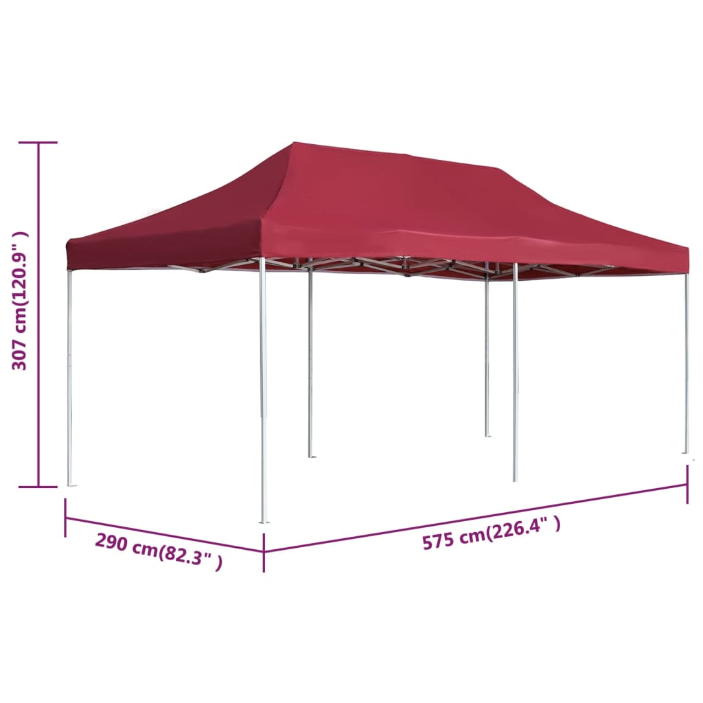 Partytent professioneel inklapbaar 6x3 m aluminium wijnrood is nu te koop bij PeponiXL, paradijselijk wonen!