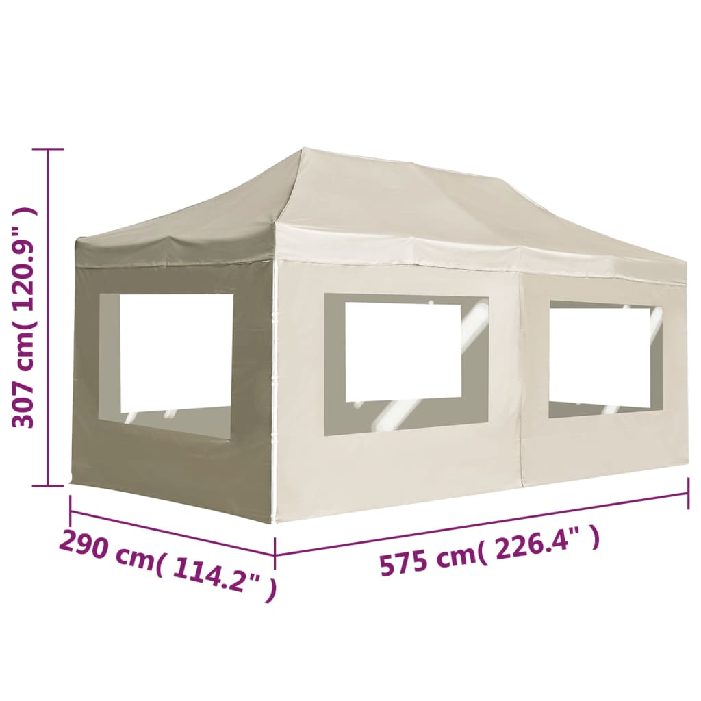 Partytent inklapbaar met wanden 6x3 m aluminium crème is nu te koop bij PeponiXL, paradijselijk wonen!