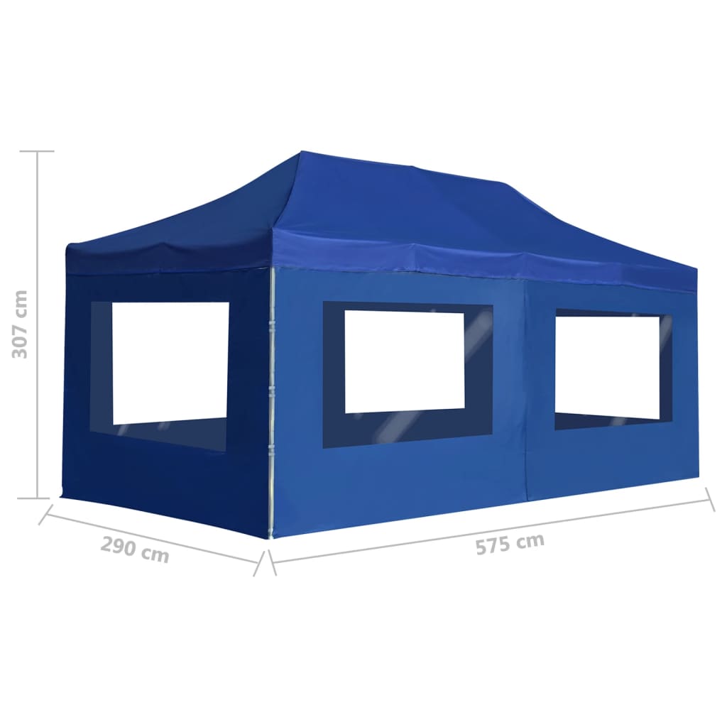 Partytent inklapbaar met wanden 6x3 m aluminium blauw is nu te koop bij PeponiXL, paradijselijk wonen!