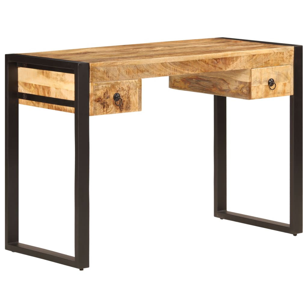 Bureau met 2 lades 110x50x77 cm massief mangohout is nu te koop bij PeponiXL, paradijselijk wonen!
