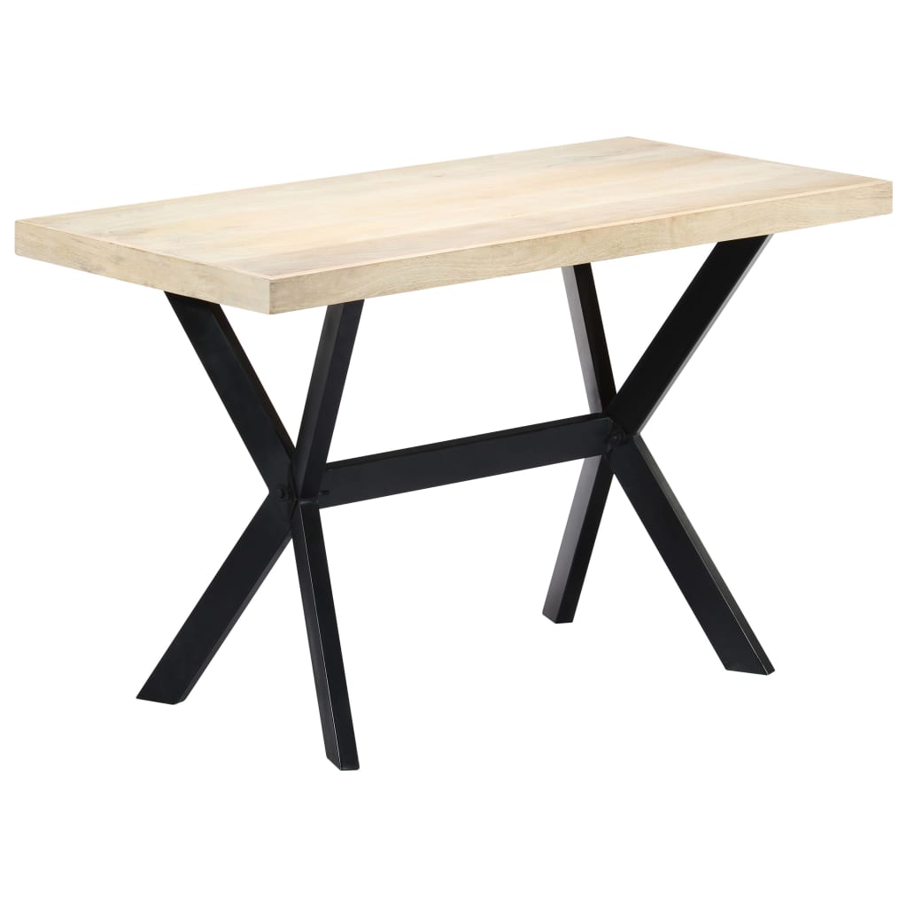 Eettafel 120x60x75 cm massief mangohout wit is nu te koop bij PeponiXL, paradijselijk wonen!