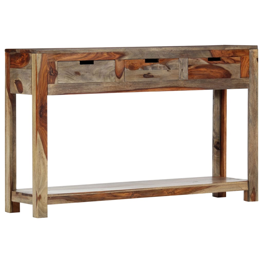Wandtafel met 3 lades 120x30x75 cm massief acaciahout is nu te koop bij PeponiXL, paradijselijk wonen!
