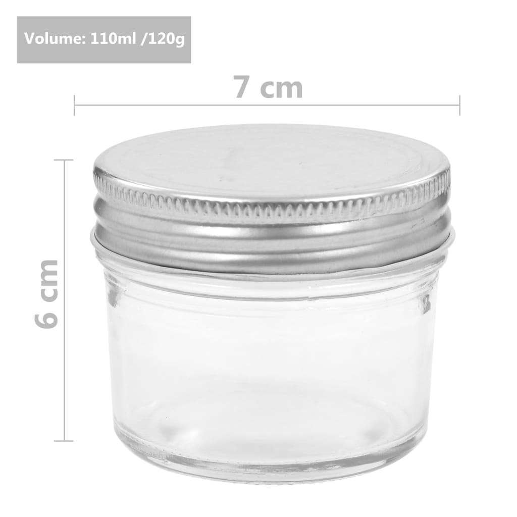 Jampotten met zilverkleurige deksels 48 st 110 ml glas is nu te koop bij PeponiXL, paradijselijk wonen!