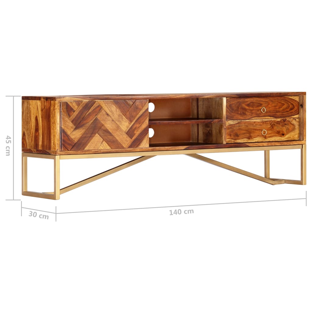 Tv-meubel 140x30x45 cm massief acaciahout is nu te koop bij PeponiXL, paradijselijk wonen!