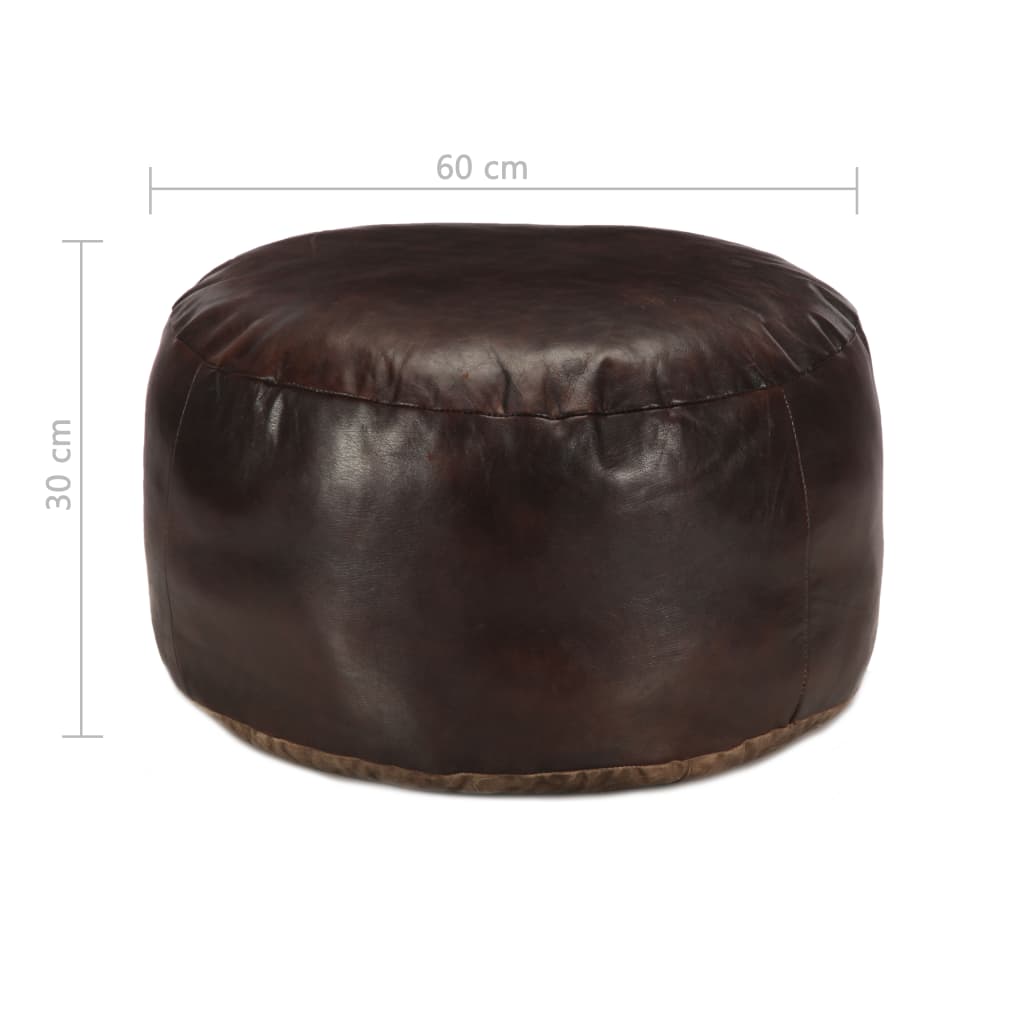 Poef 60x30 cm echt geitenleer donkerbruin is nu te koop bij PeponiXL, paradijselijk wonen!