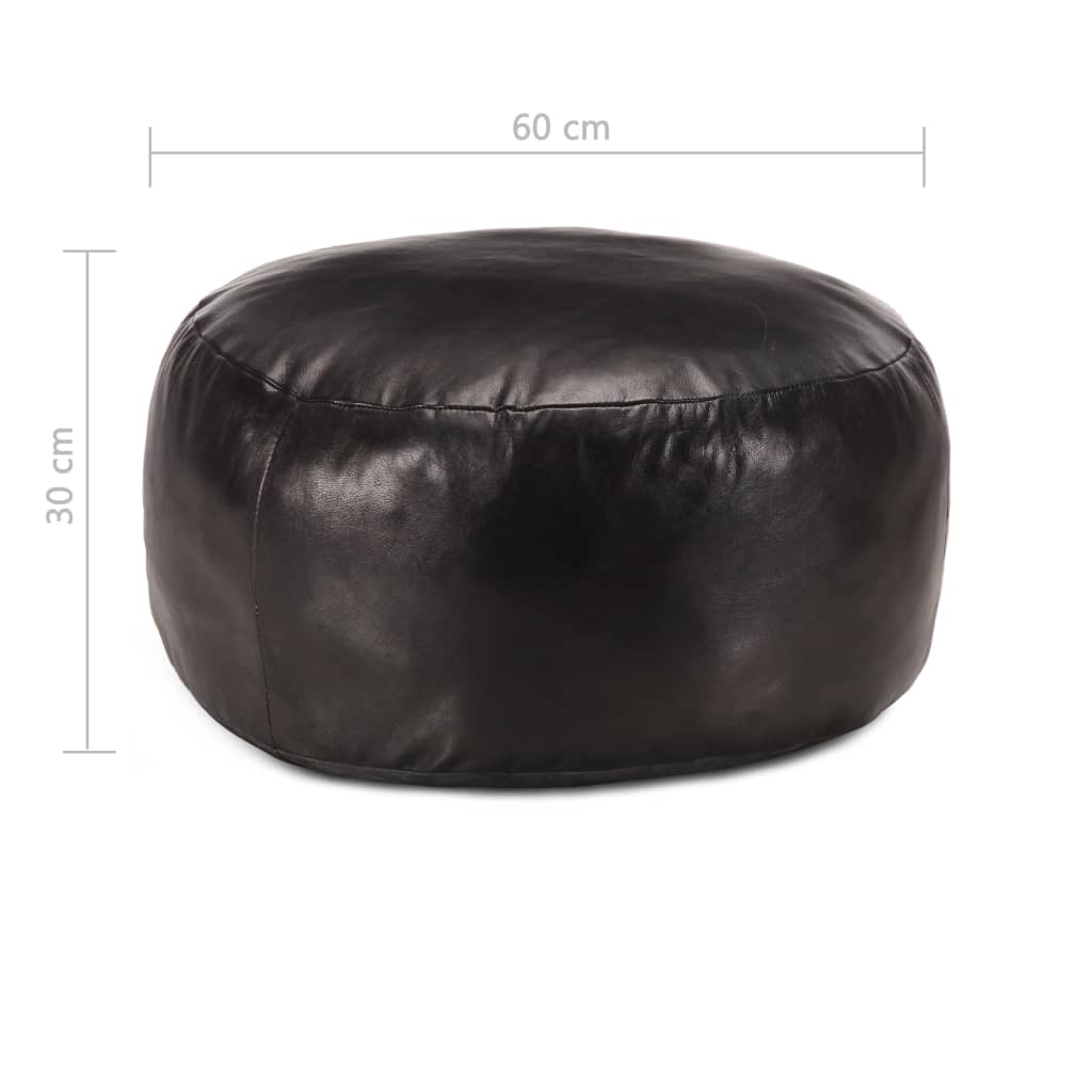 Poef 60x30 cm echt geitenleer zwart is nu te koop bij PeponiXL, paradijselijk wonen!