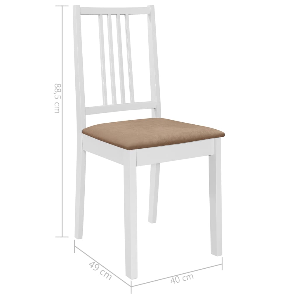 Eetkamerstoelen met kussens 2 st massief hout wit is nu te koop bij PeponiXL, paradijselijk wonen!