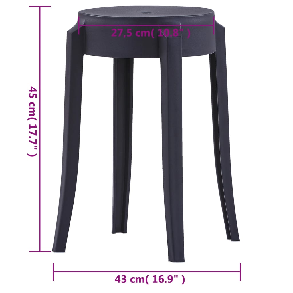 Krukken stapelbaar 4 st kunststof zwart is nu te koop bij PeponiXL, paradijselijk wonen!