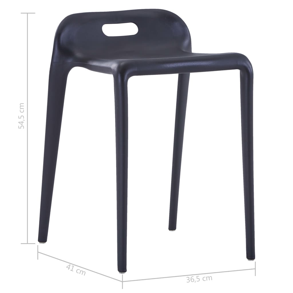 Krukken stapelbaar 4 st kunststof zwart is nu te koop bij PeponiXL, paradijselijk wonen!