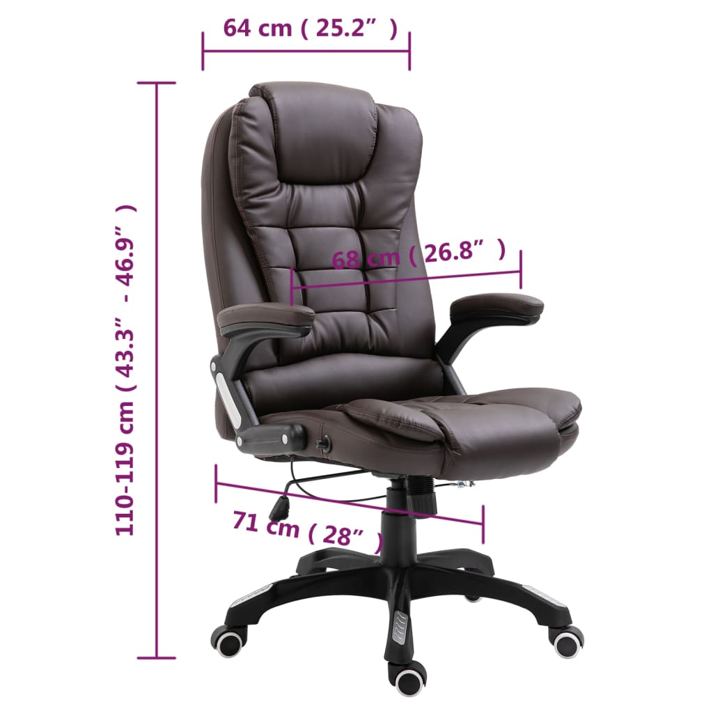 Kantoorstoel kunstleer bruin is nu te koop bij PeponiXL, paradijselijk wonen!