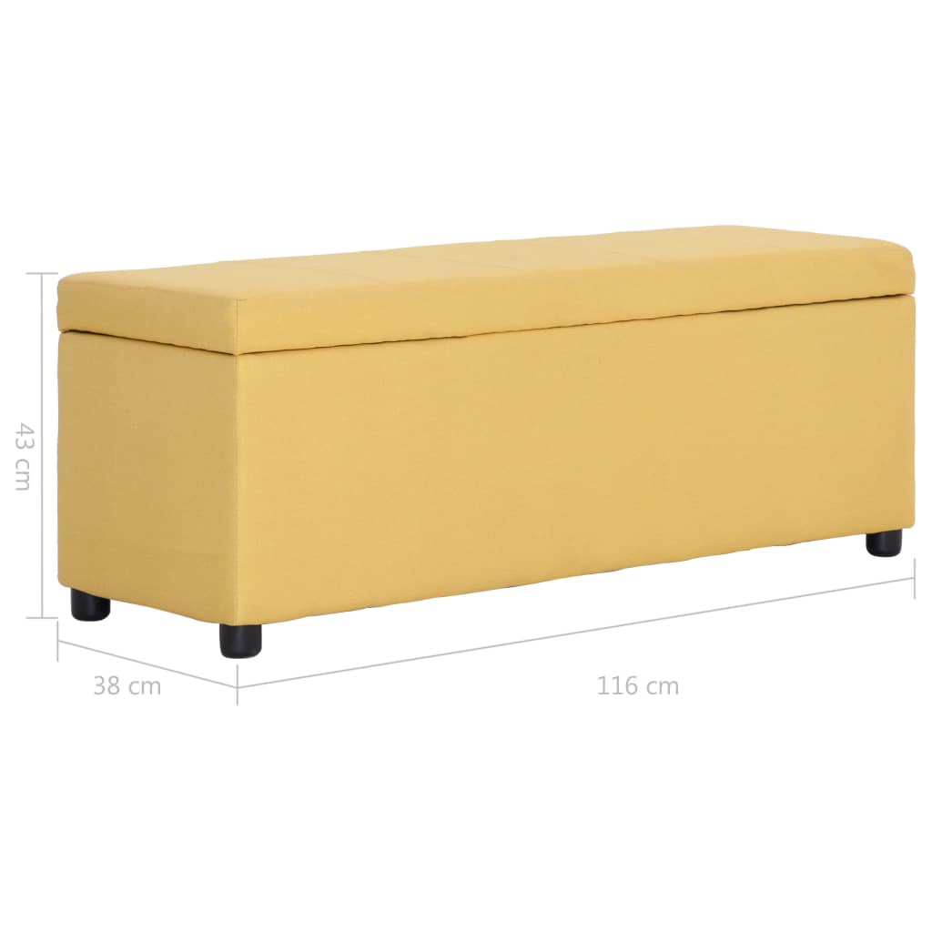 Bankje met opbergvak 116 cm polyester geel is nu te koop bij PeponiXL, paradijselijk wonen!
