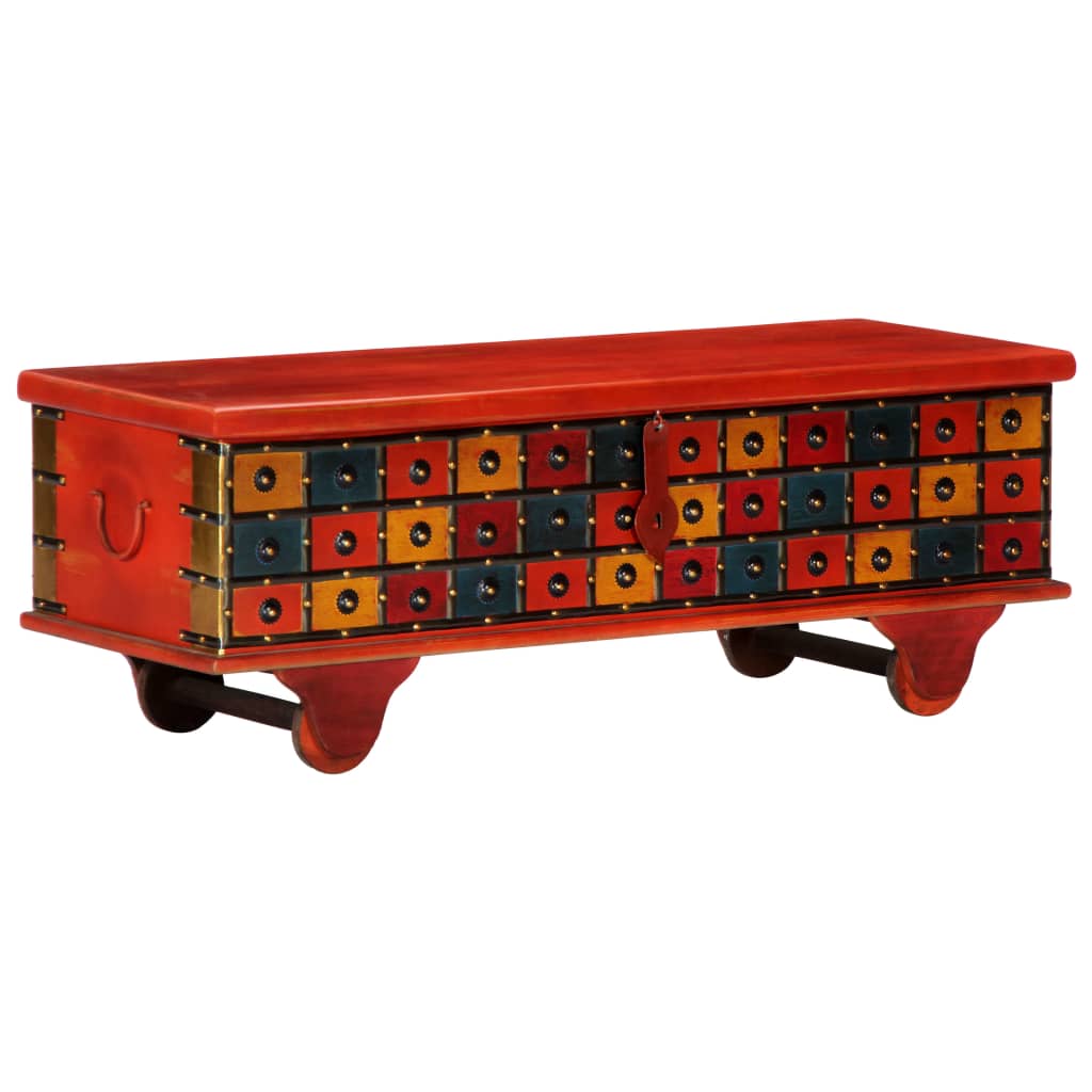 Opbergkist 110x40x40 cm massief acaciahout rood is nu te koop bij PeponiXL, paradijselijk wonen!