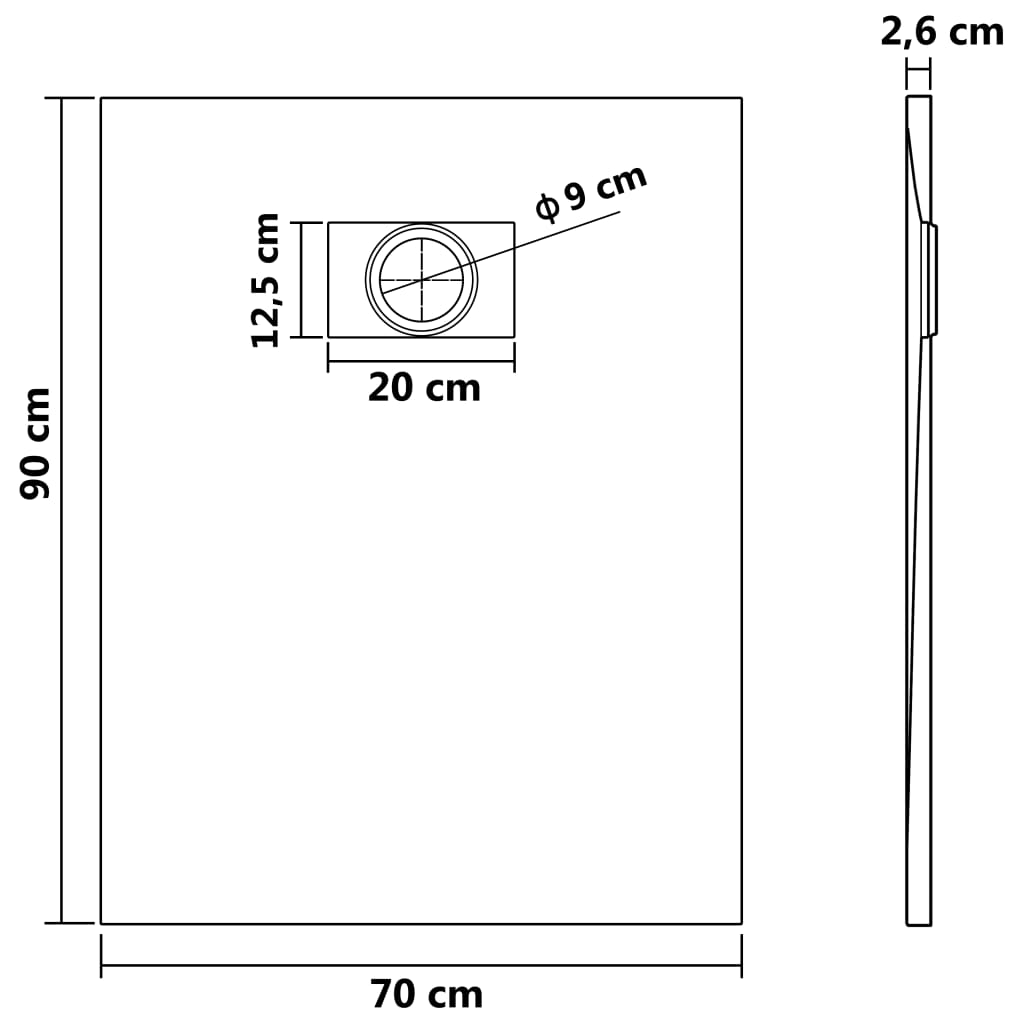 Douchebak 90x70 cm SMC wit is nu te koop bij PeponiXL, paradijselijk wonen!