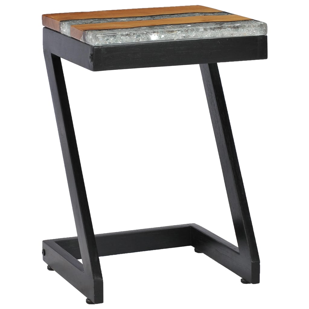 Salontafel 30x30x50 cm massief teakhout en polyresin is nu te koop bij PeponiXL, paradijselijk wonen!