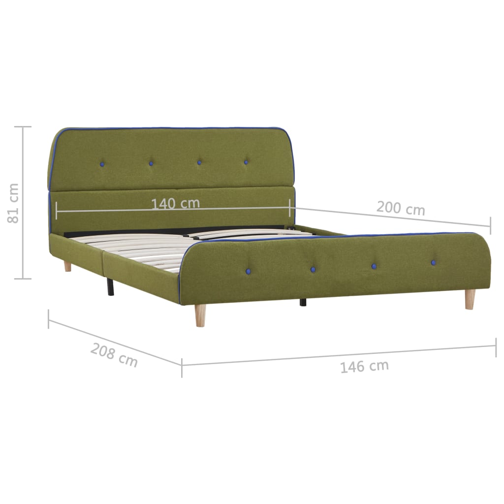 Bedframe stof groen 140x200 cm is nu te koop bij PeponiXL, paradijselijk wonen!