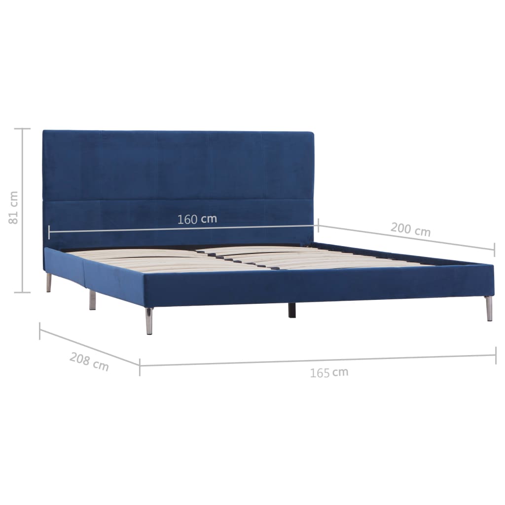 Bedframe stof blauw 160x200 cm is nu te koop bij PeponiXL, paradijselijk wonen!