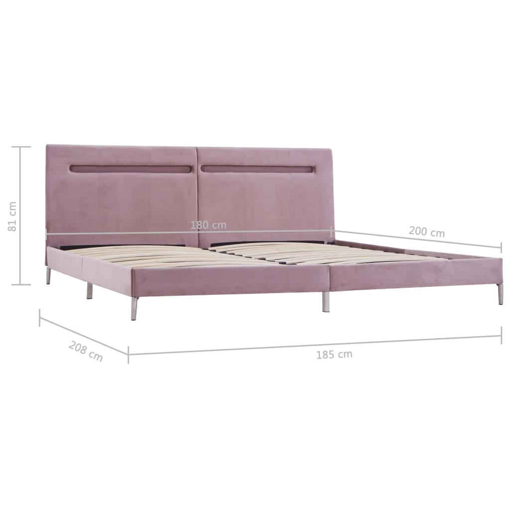 Bedframe met LED stof roze 180x200 cm is nu te koop bij PeponiXL, paradijselijk wonen!