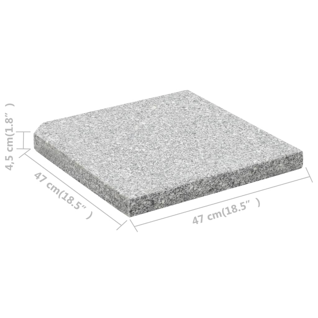 Parasolvoetplaten 4 st vierkant 100 kg grijs graniet is nu te koop bij PeponiXL, paradijselijk wonen!