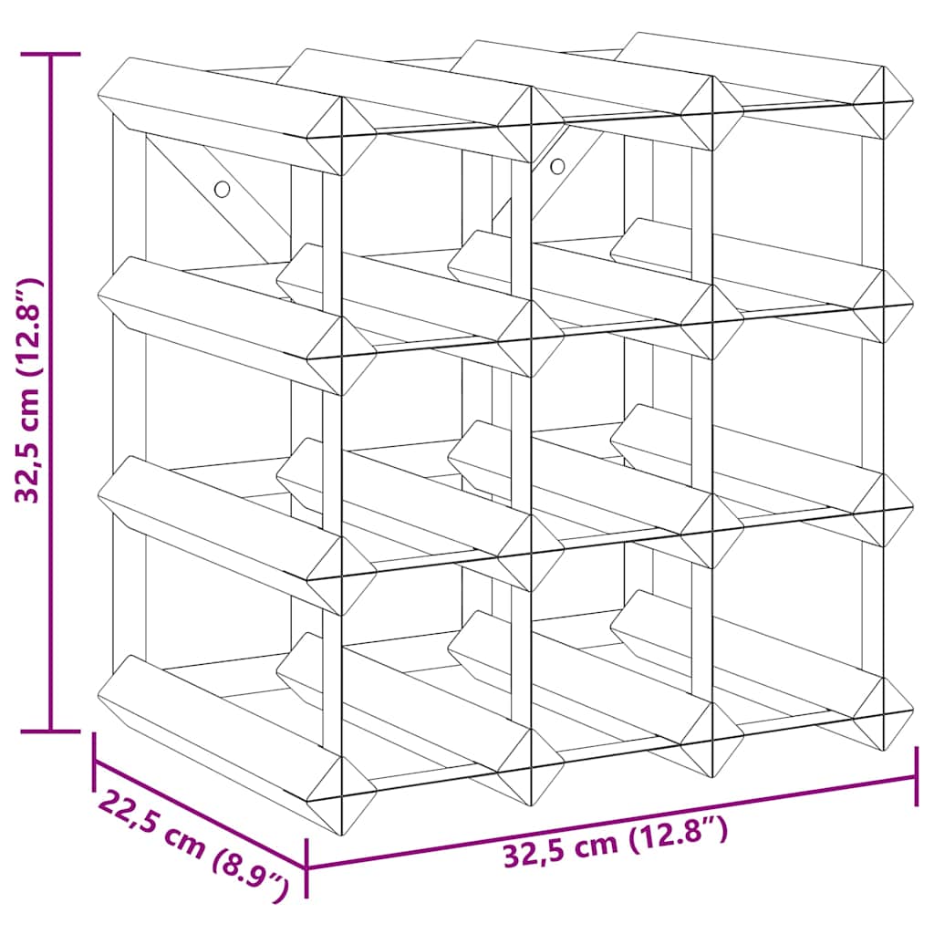 Wijnrek voor 12 flessen massief grenenhout is nu te koop bij PeponiXL, paradijselijk wonen!