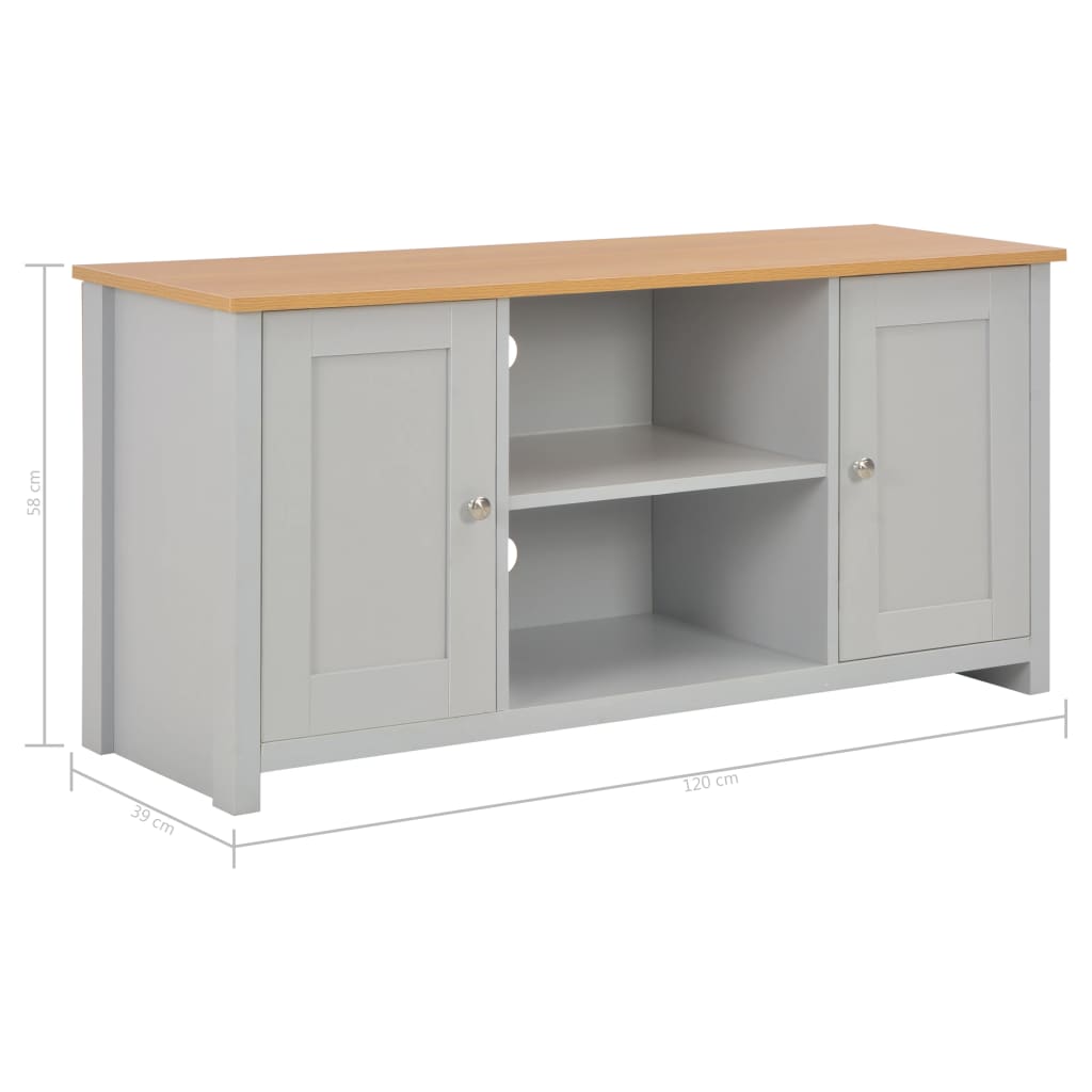 Tv-meubel 120x39x58 cm grijs is nu te koop bij PeponiXL, paradijselijk wonen!
