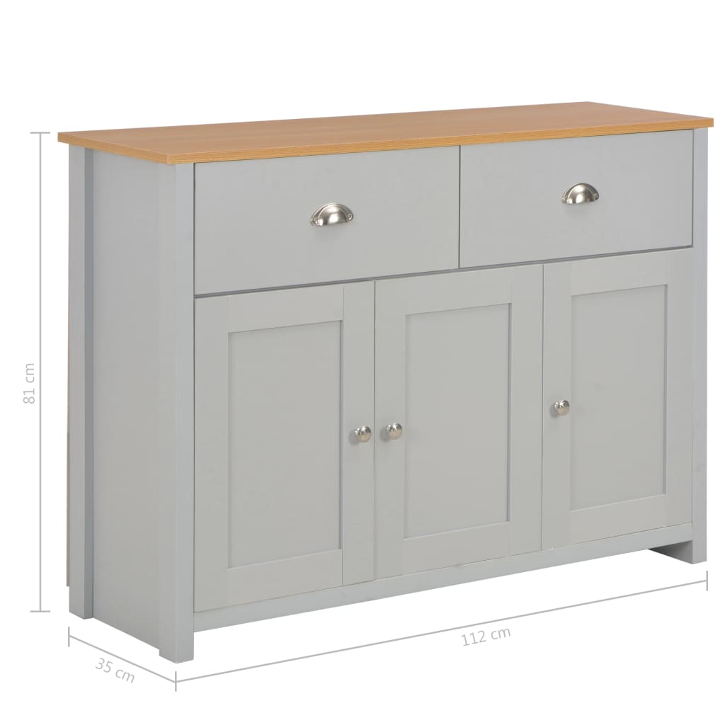 Dressoir 112x35x81 cm grijs is nu te koop bij PeponiXL, paradijselijk wonen!