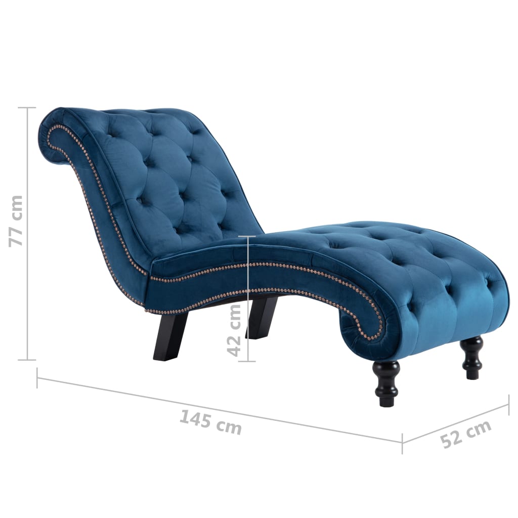 Chaise longue fluweel blauw is nu te koop bij PeponiXL, paradijselijk wonen!