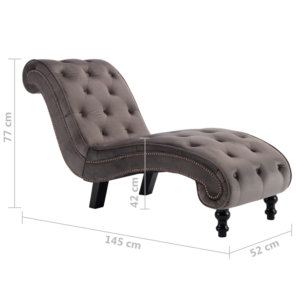 Chaise longue fluweel grijs is nu te koop bij PeponiXL, paradijselijk wonen!