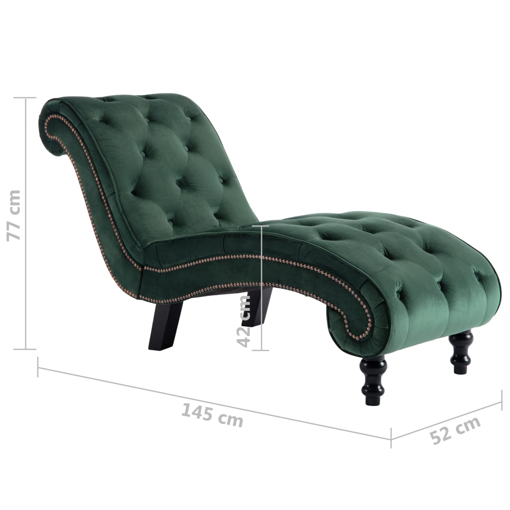 Chaise longue fluweel groen is nu te koop bij PeponiXL, paradijselijk wonen!