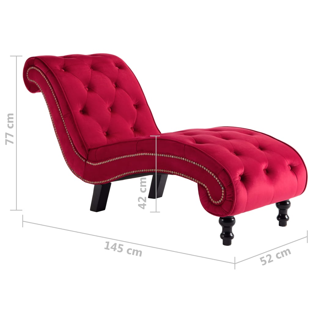 Chaise longue fluweel rood is nu te koop bij PeponiXL, paradijselijk wonen!