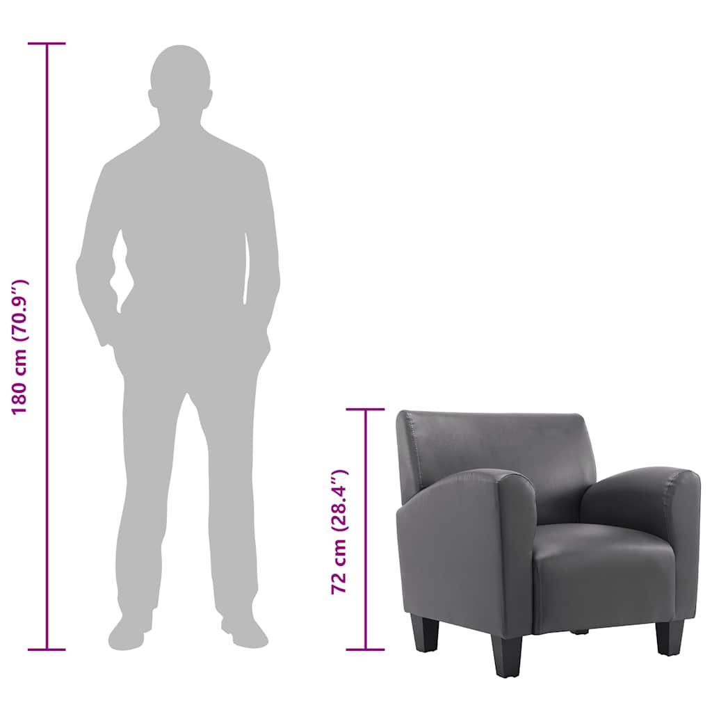 Fauteuil kunstleer grijs is nu te koop bij PeponiXL, paradijselijk wonen!